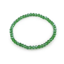 Bratara elastica cu margele fatetate - Verde (1 Bucată)