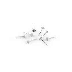 Bază cercei cu tijă din oțel inoxidabil, ø4; 6; 8 mm - Platinum (40 Bucăți)
