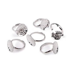 Baza de inel cu sita din otel inoxidabil de ø16 mm - Platinum (2 Bucăți)