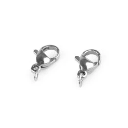 Închizătoare carabină / lobster din oțel inoxidabil 7x10; 7x12 mm - Platinum (2 Bucăți)