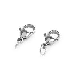 Închizătoare carabină / lobster din oțel inoxidabil 7x10; 7x12 mm - Platinum (2 Bucăți)