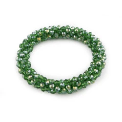 Bratara / elastic de par din margele - Verde (1 Bucată)