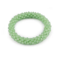 Bratara / elastic de par din margele - Verde tei (1 Bucată)