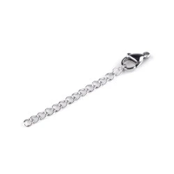 Carabină cu lanț prelungitor din oțel inoxidabil 7x12 mm - Platinum (5 Bucăți)