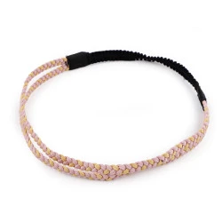 Bentiță elastică de păr - Roz pudrat (1 Bucată)