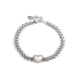 Bratara inima din otel inoxidabil - Argintiu (1 Bucată)