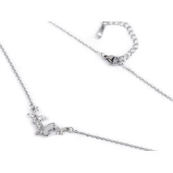 Colier fluturi din oțel inoxidabil cu strasuri - Cristal (1 Bucată)