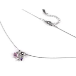 Colier din oțel inoxidabil cu strasuri - Rose (1 Bucată)