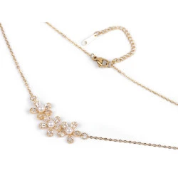 Colier din oțel inoxidabil flori cu strasuri - Auriu (1 Bucată)