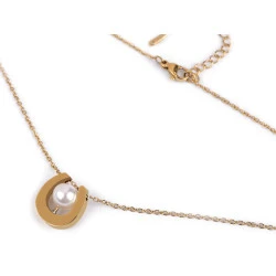 Colier din oțel inoxidabil cu perla - Auriu (1 Bucată)