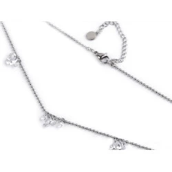 Colier din oțel inoxidabil cu strasuri - Cristal (1 Bucată)