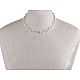 Colier dublu din otel inoxidabil cu perle de sticla - Sidef (1 Bucată)