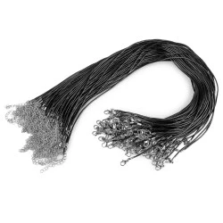 Snur cerat cu carabinia din inox, lungime 45 cm - Negru (100 Bucăți)