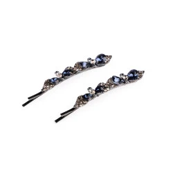 Agrafe cu strasuri - Albastru închis (2 Bucăți)