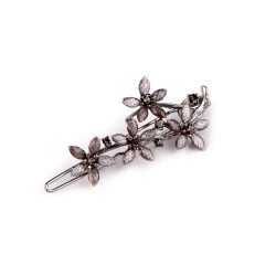 Agrafă de păr cu flori cu strasuri - Black diamond (1 Bucată)
