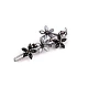 Agrafă de păr cu flori cu strasuri - Jet (1 Bucată)