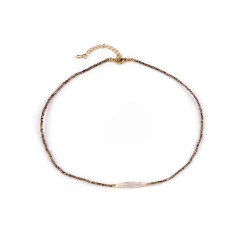 Colier japonez de mărgele japoneze și perlă de apă dulce - Natural (1 Bucată)