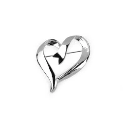 Brosa inima - Argintiu (1 Bucată)