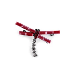 Brosa cu pietre fatetate libelula - Roșu închis (1 Bucată)