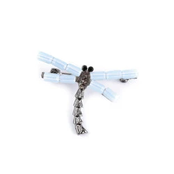 Brosa cu pietre fatetate libelula - Bleu gheață (1 Bucată)