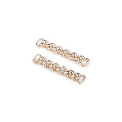 Decorațiune cu strasuri pentru îmbrăcăminte și accesorii 10x50 mm - Auriu (10 Bucăți)
