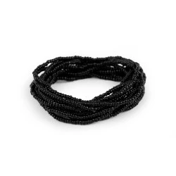 Brățări elastice din mărgele de nisip, set de 12 bucăți - Negru (1 Set)