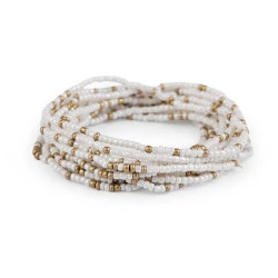 Brățări elastice din mărgele de nisip, set de 12 bucăți - Alb (1 Set)