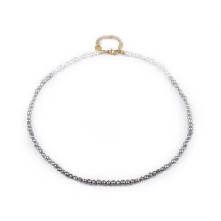 Colier de perle - Gri perlă (1 Bucată)