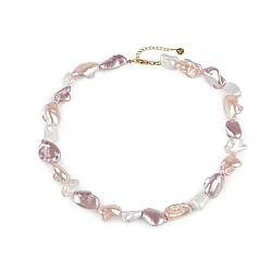 Colier de perle realizat din fragmente de scoici - Roz pudrat (1 Bucată)