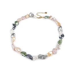 Colier de perle realizat din fragmente de scoici - Multicolor (1 Bucată)