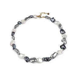 Colier de perle realizat din fragmente de scoici - Gri albăstrui deschis (1 Bucată)