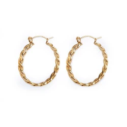 Cercei împletiți din oțel inoxidabil - Auriu (1 Pereche)