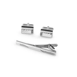 Butoni de manșetă și ac de cravată în cutie cadou - Platinum (1 Cutie)