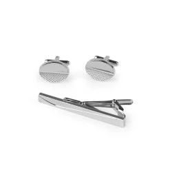 Butoni de manșetă și ac de cravată în cutie cadou - Platinum (1 Cutie)