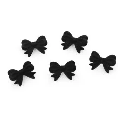 Componentă / mărgele pentru realizarea de pandantive 3d cu fundă din catifea 22x28 mm - Negru (20 Bucăți)