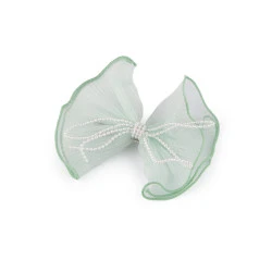 Agrafă de păr cu fundă - Verde pastel deschis (1 Bucată)