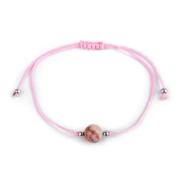 Brățară shamballa cu imitație de minerale - Roz deschis (1 Bucată)