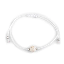 Brățară shamballa cu imitație de minerale - Alb (1 Bucată)