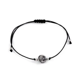 Brățară shamballa cu imitație de minerale - Negru (1 Bucată)