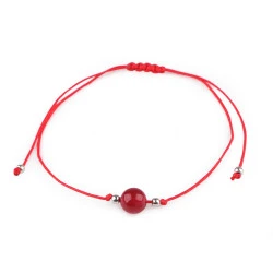 Brățară shamballa cu mărgele minerale - Carneol (1 Bucată)