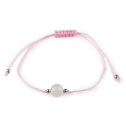 Brățară shamballa cu mărgele minerale - Roz quartz (1 Bucată)