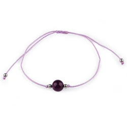 Brățară shamballa cu mărgele minerale - Ametist (1 Bucată)
