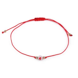Brățară shamballa inimă - Roșu (1 Bucată)