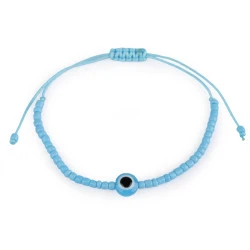 Brățară shamballa ochiul lui allah - Albastru azur (1 Bucată)