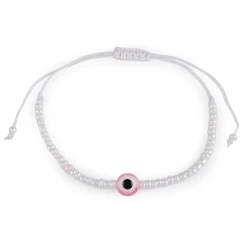 Brățară shamballa ochiul lui allah - Alb (1 Bucată)