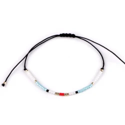 Brățară shamballa cu mărgele de nisip - Bleu nu-mă-uita (1 Bucată)