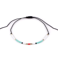 Brățară shamballa cu mărgele de nisip - Turcoaz (1 Bucată)