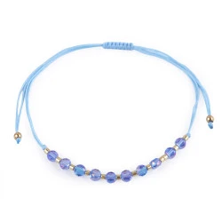 Brățară shamballa cu strasuri și efect ab - Albastru deschis (1 Bucată)
