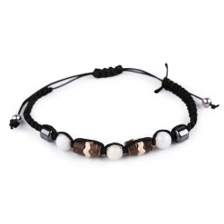 Brățară shamballa unisex - Crem foarte deschis (1 Bucată)