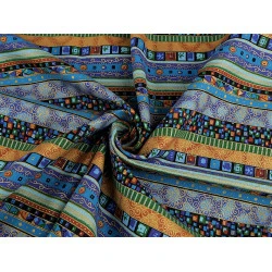 Bumbac imprimat - Turcoaz (1 Metru)